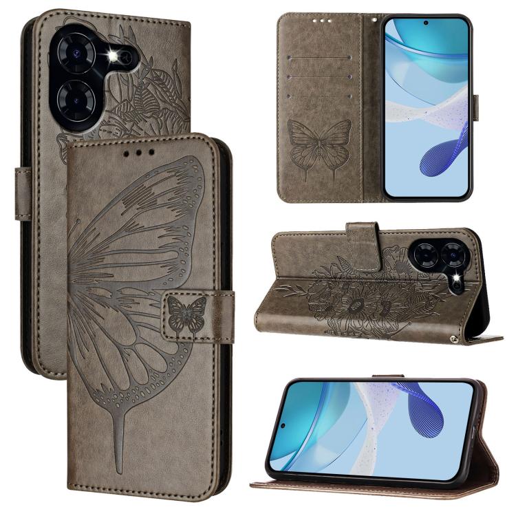 Embossed Butterfly Leather Phone Case, For Tecno Spark 20 Pro, For Tecno Spark Go 2024 / Spark 20C, For Tecno Spark 20, For Tecno Pova 5 Pro 5G, For Tecno Pova Neo 3, For Tecno Pova 5 4G