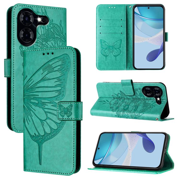 Embossed Butterfly Leather Phone Case, For Tecno Spark 20 Pro, For Tecno Spark Go 2024 / Spark 20C, For Tecno Spark 20, For Tecno Pova 5 Pro 5G, For Tecno Pova Neo 3, For Tecno Pova 5 4G