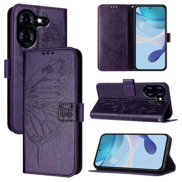 Embossed Butterfly Leather Phone Case, For Tecno Spark 20 Pro, For Tecno Spark Go 2024 / Spark 20C, For Tecno Spark 20, For Tecno Pova 5 Pro 5G, For Tecno Pova Neo 3, For Tecno Pova 5 4G