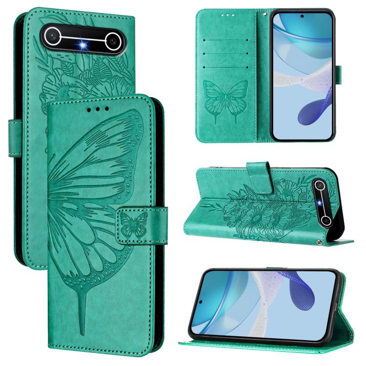 Embossed Butterfly Leather Phone Case, For Tecno Camon 50 4G, For Tenco Pova Slirm / Spark Slirm, For Tecno Camon 40 Pro 4G, For Tecno Camon 40 Premier, For Tecno Camon 40 4G, For Tecno Spark 30 5G / Pova 6 Neo 5G
