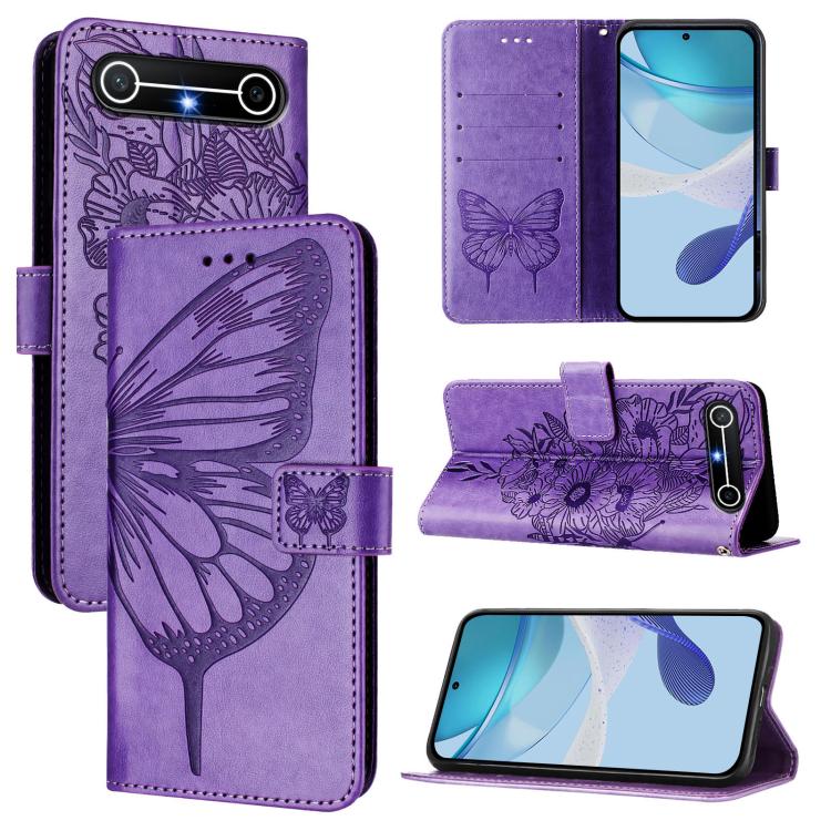 Embossed Butterfly Leather Phone Case, For Tecno Camon 50 4G, For Tenco Pova Slirm / Spark Slirm, For Tecno Camon 40 Pro 4G, For Tecno Camon 40 Premier, For Tecno Camon 40 4G, For Tecno Spark 30 5G / Pova 6 Neo 5G