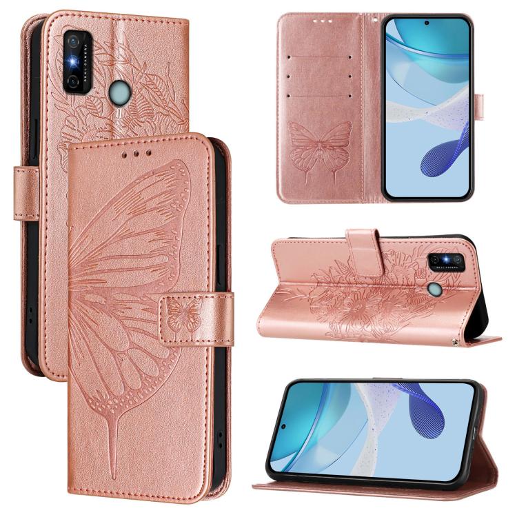 Embossed Butterfly Leather Phone Case, For Tecno Spark 6 Go / Go 2020, For Tecno Camon 15
