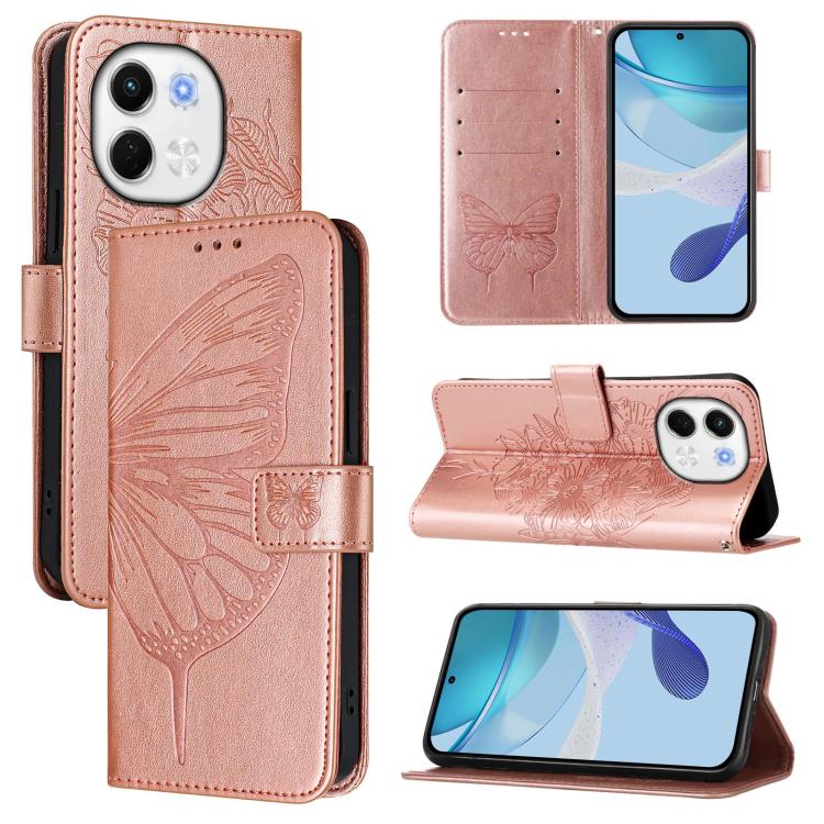 Embossed Butterfly Leather Phone Case, For Tecno Spark 30 5G / 6 Neo 5G, For Tecno Spark Go 2025 / Infinix Hot 60i 5G, For Tecno Pop 6C / Itel A18, For Tecno Spark 10 Pro Magic Magenta, For Tecno Camon 30 Premier 5G, For Tecno Pova 6 Neo