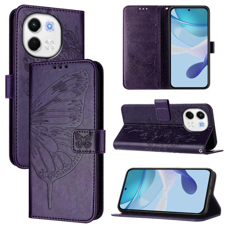 Embossed Butterfly Leather Phone Case, For Tecno Spark 30 5G / 6 Neo 5G, For Tecno Spark Go 2025 / Infinix Hot 60i 5G, For Tecno Pop 6C / Itel A18, For Tecno Spark 10 Pro Magic Magenta, For Tecno Camon 30 Premier 5G, For Tecno Pova 6 Neo