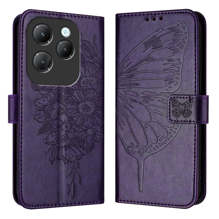 Embossed Butterfly Leather Phone Case, For Infinix Note 40 Pro 5G, For Infinix Note 40, For Infinix Note 40 5G, For Infinix Hot 40 / Hot 40 Pro, For Infinix Hot 40i, For Infinix Smart 8