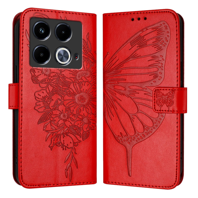 Embossed Butterfly Leather Phone Case, For Infinix Note 40 Pro 5G, For Infinix Note 40, For Infinix Note 40 5G, For Infinix Hot 40 / Hot 40 Pro, For Infinix Hot 40i, For Infinix Smart 8