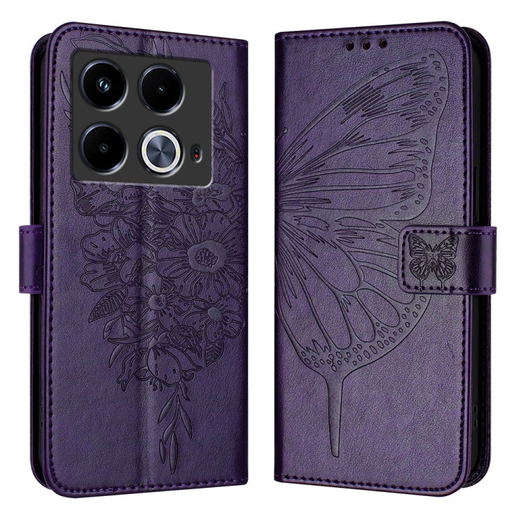 Embossed Butterfly Leather Phone Case, For Infinix Note 40 Pro 5G, For Infinix Note 40, For Infinix Note 40 5G, For Infinix Hot 40 / Hot 40 Pro, For Infinix Hot 40i, For Infinix Smart 8