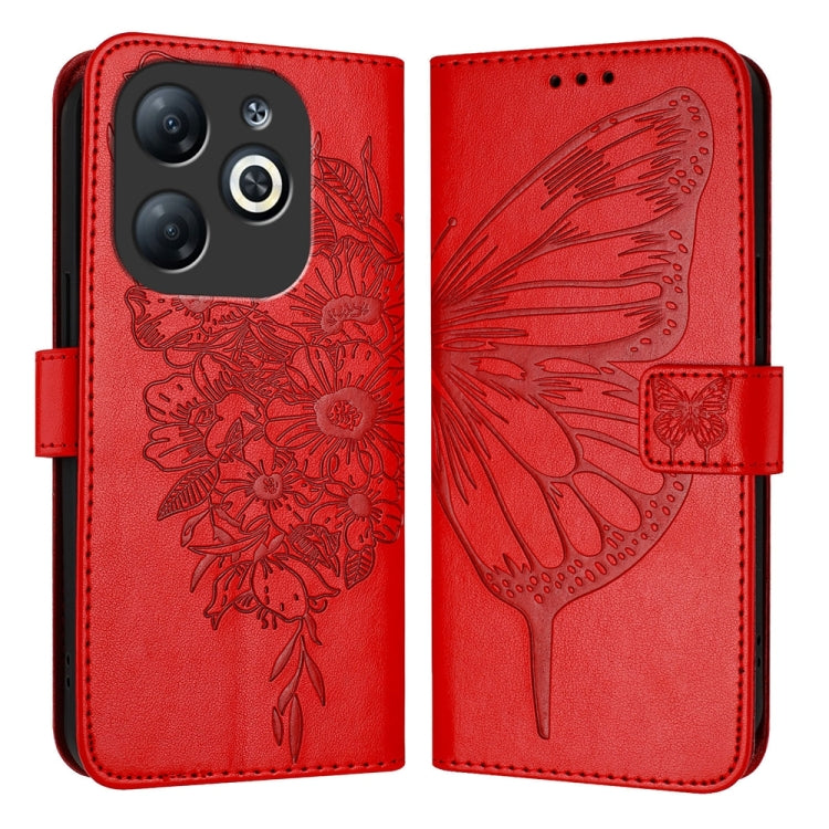 Embossed Butterfly Leather Phone Case, For Infinix Note 40 Pro 5G, For Infinix Note 40, For Infinix Note 40 5G, For Infinix Hot 40 / Hot 40 Pro, For Infinix Hot 40i, For Infinix Smart 8