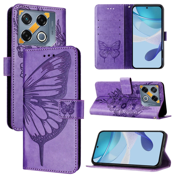 Embossed Butterfly Leather Phone Case, For Infinix GT 30 Pro, For Infinix Note 50s, For Infinix Hot 50 Pro+ 4G, For Infinix Smart 8 Plus / Smart 8 Pro, For Infinix GT 20 Pro, For Infinix Note 40 Pro 4G