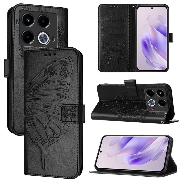 Embossed Butterfly Leather Phone Case, For Infinix Note 40 Pro 5G, For Infinix Note 40, For Infinix Note 40 5G, For Infinix Hot 40 / Hot 40 Pro, For Infinix Hot 40i, For Infinix Smart 8