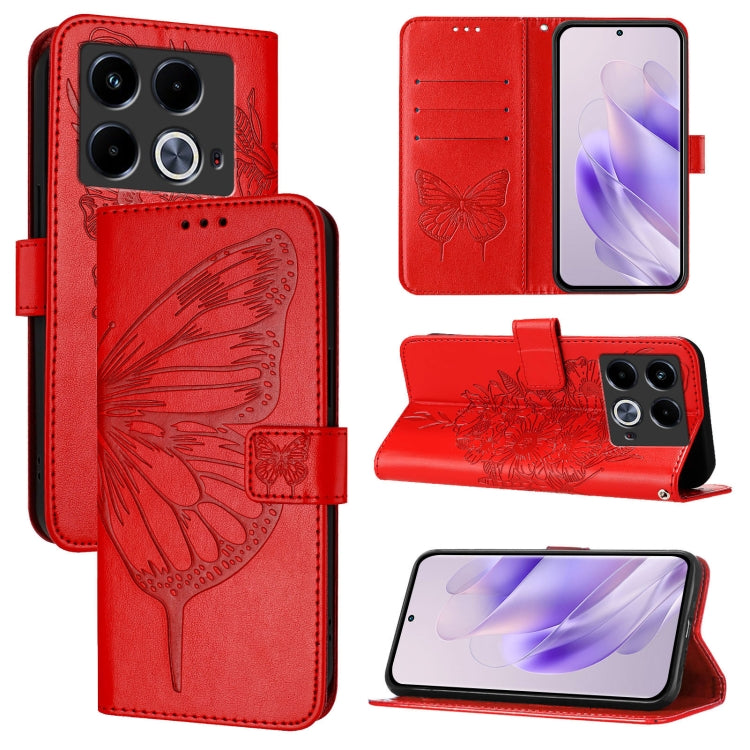Embossed Butterfly Leather Phone Case, For Infinix Note 40 Pro 5G, For Infinix Note 40, For Infinix Note 40 5G, For Infinix Hot 40 / Hot 40 Pro, For Infinix Hot 40i, For Infinix Smart 8