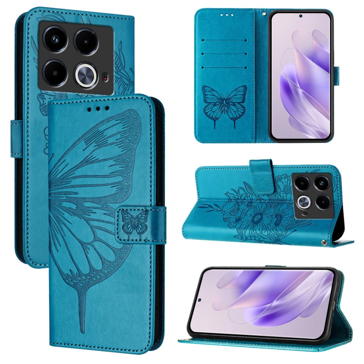 Embossed Butterfly Leather Phone Case, For Infinix Note 40 Pro 5G, For Infinix Note 40, For Infinix Note 40 5G, For Infinix Hot 40 / Hot 40 Pro, For Infinix Hot 40i, For Infinix Smart 8