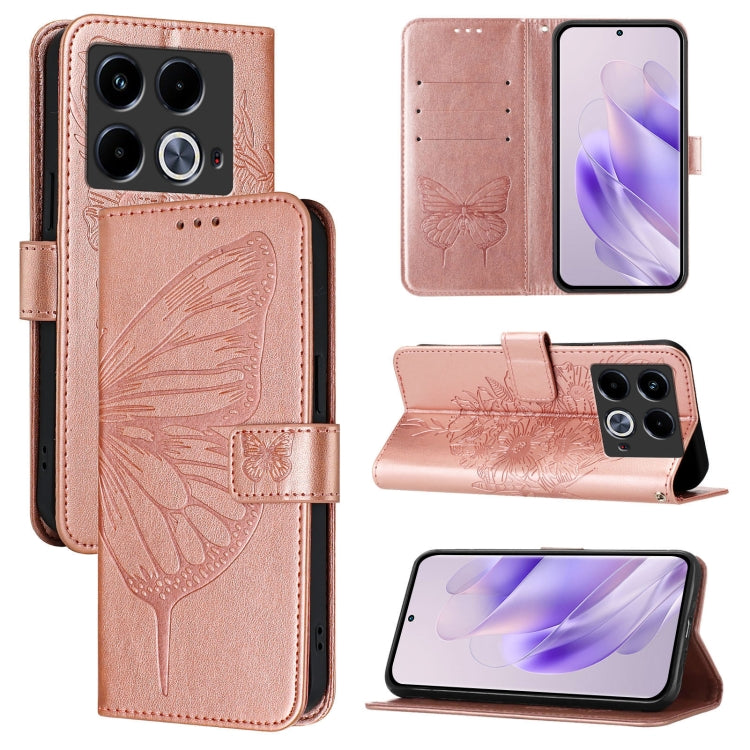 Embossed Butterfly Leather Phone Case, For Infinix Note 40 Pro 5G, For Infinix Note 40, For Infinix Note 40 5G, For Infinix Hot 40 / Hot 40 Pro, For Infinix Hot 40i, For Infinix Smart 8