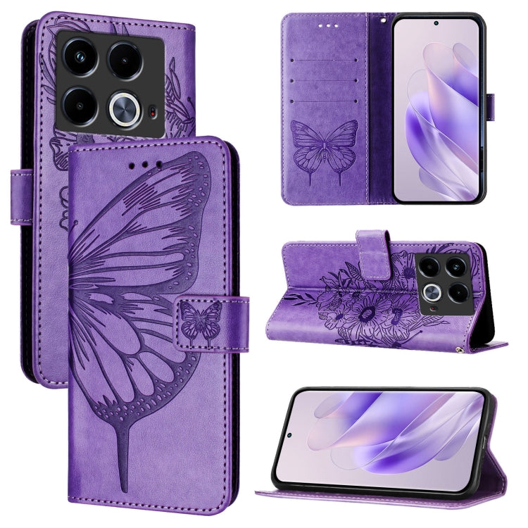 Embossed Butterfly Leather Phone Case, For Infinix Note 40 Pro 5G, For Infinix Note 40, For Infinix Note 40 5G, For Infinix Hot 40 / Hot 40 Pro, For Infinix Hot 40i, For Infinix Smart 8
