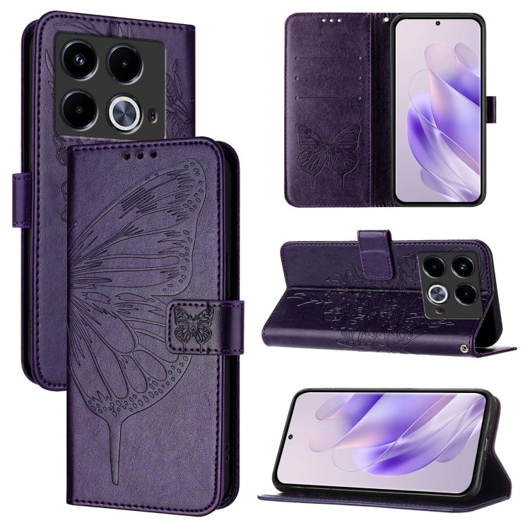 Embossed Butterfly Leather Phone Case, For Infinix Note 40 Pro 5G, For Infinix Note 40, For Infinix Note 40 5G, For Infinix Hot 40 / Hot 40 Pro, For Infinix Hot 40i, For Infinix Smart 8
