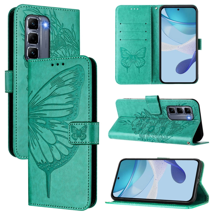 Embossed Butterfly Leather Phone Case, For Infinix GT 30 Pro, For Infinix Note 50s, For Infinix Hot 50 Pro+ 4G, For Infinix Smart 8 Plus / Smart 8 Pro, For Infinix GT 20 Pro, For Infinix Note 40 Pro 4G