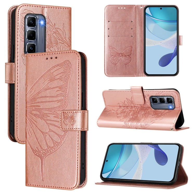 Embossed Butterfly Leather Phone Case, For Infinix GT 30 Pro, For Infinix Note 50s, For Infinix Hot 50 Pro+ 4G, For Infinix Smart 8 Plus / Smart 8 Pro, For Infinix GT 20 Pro, For Infinix Note 40 Pro 4G