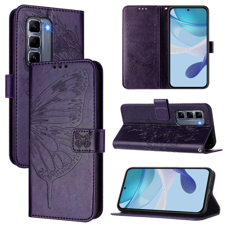 Embossed Butterfly Leather Phone Case, For Infinix GT 30 Pro, For Infinix Note 50s, For Infinix Hot 50 Pro+ 4G, For Infinix Smart 8 Plus / Smart 8 Pro, For Infinix GT 20 Pro, For Infinix Note 40 Pro 4G
