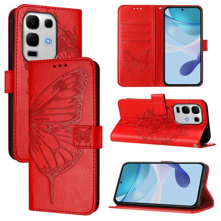 Embossed Butterfly Leather Phone Case, For Infinix GT 30 Pro, For Infinix Note 50s, For Infinix Hot 50 Pro+ 4G, For Infinix Smart 8 Plus / Smart 8 Pro, For Infinix GT 20 Pro, For Infinix Note 40 Pro 4G