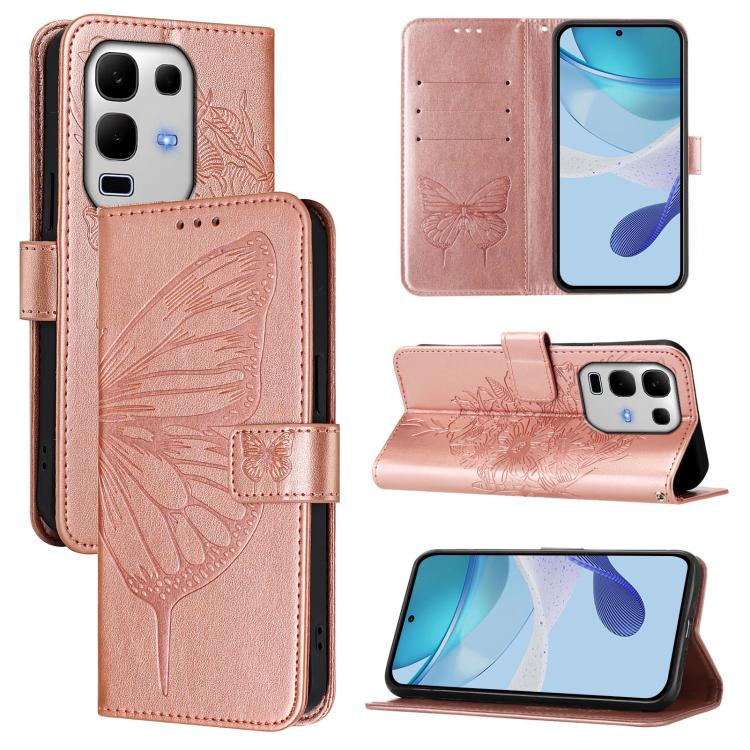 Embossed Butterfly Leather Phone Case, For Infinix GT 30 Pro, For Infinix Note 50s, For Infinix Hot 50 Pro+ 4G, For Infinix Smart 8 Plus / Smart 8 Pro, For Infinix GT 20 Pro, For Infinix Note 40 Pro 4G