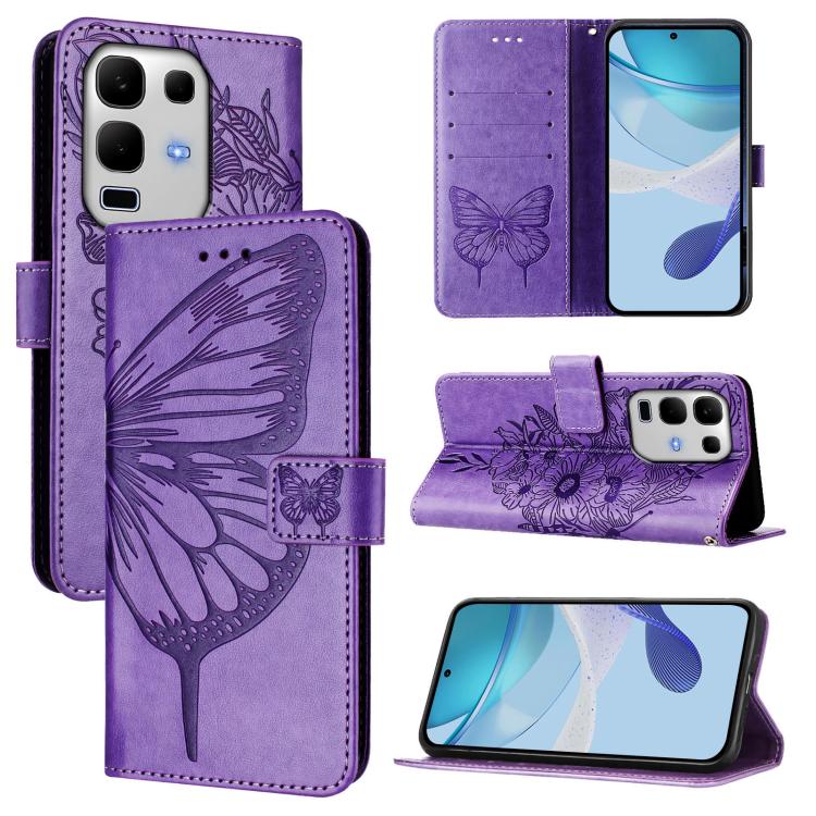 Embossed Butterfly Leather Phone Case, For Infinix GT 30 Pro, For Infinix Note 50s, For Infinix Hot 50 Pro+ 4G, For Infinix Smart 8 Plus / Smart 8 Pro, For Infinix GT 20 Pro, For Infinix Note 40 Pro 4G