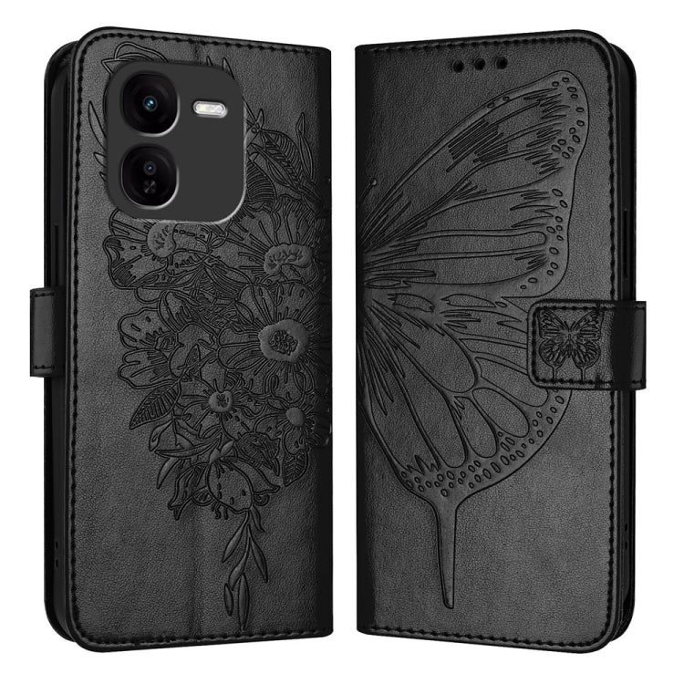 Embossed Butterfly Leather Phone Case, For vivo V30e 5G Global, For vivo iQOO Z9x, For vivo Y20/Y20a/Y20i/Y20s/Y20g/Y11s, For vivo iQOO Z9 / iQOO Z9 Turbo 5G, For vivo Y17s 4G Global / Y28 5G India, For vivo Y03 4G Global