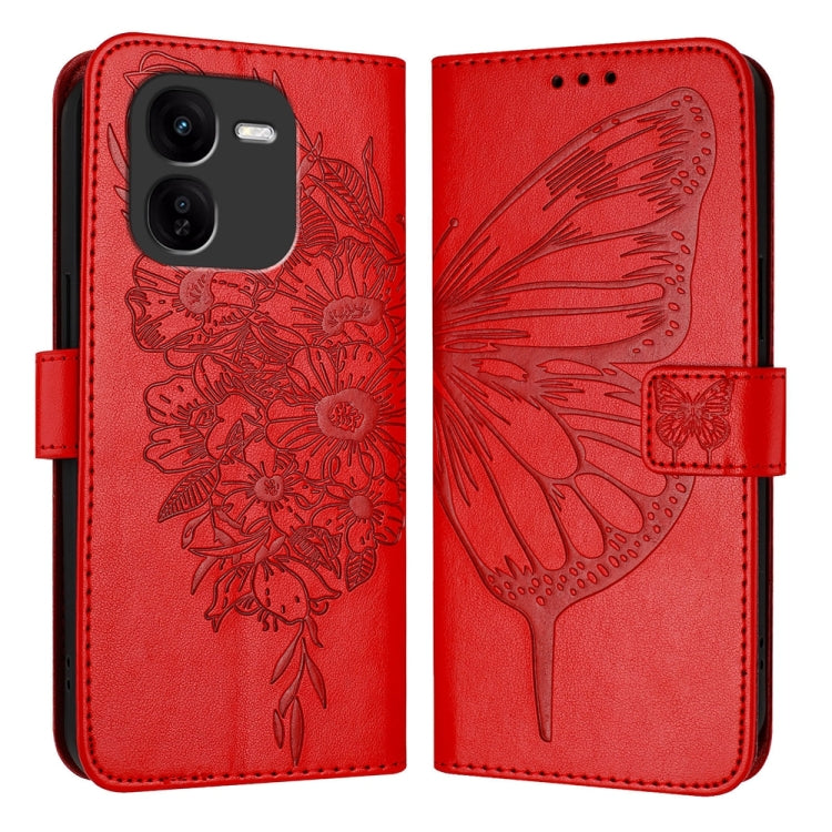 Embossed Butterfly Leather Phone Case, For vivo V30e 5G Global, For vivo iQOO Z9x, For vivo Y20/Y20a/Y20i/Y20s/Y20g/Y11s, For vivo iQOO Z9 / iQOO Z9 Turbo 5G, For vivo Y17s 4G Global / Y28 5G India, For vivo Y03 4G Global