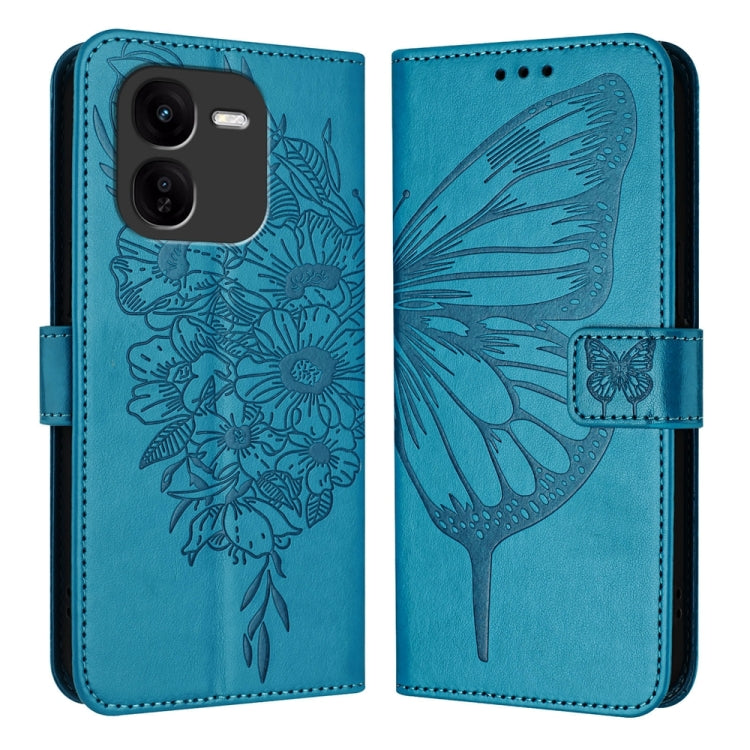Embossed Butterfly Leather Phone Case, For vivo V30e 5G Global, For vivo iQOO Z9x, For vivo Y20/Y20a/Y20i/Y20s/Y20g/Y11s, For vivo iQOO Z9 / iQOO Z9 Turbo 5G, For vivo Y17s 4G Global / Y28 5G India, For vivo Y03 4G Global