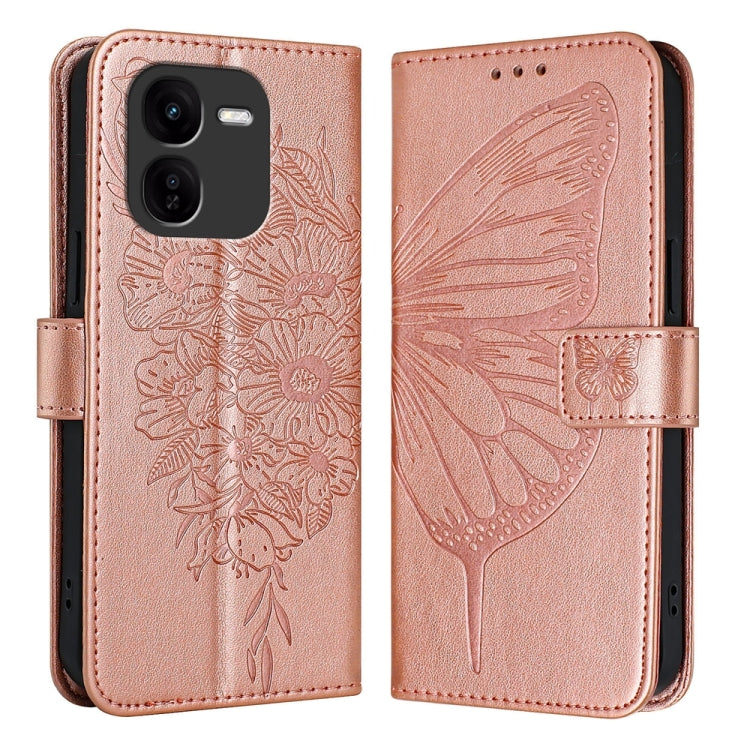 Embossed Butterfly Leather Phone Case, For vivo V30e 5G Global, For vivo iQOO Z9x, For vivo Y20/Y20a/Y20i/Y20s/Y20g/Y11s, For vivo iQOO Z9 / iQOO Z9 Turbo 5G, For vivo Y17s 4G Global / Y28 5G India, For vivo Y03 4G Global