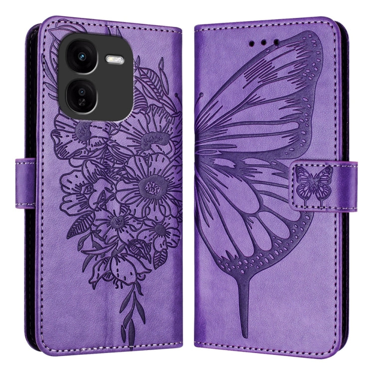 Embossed Butterfly Leather Phone Case, For vivo V30e 5G Global, For vivo iQOO Z9x, For vivo Y20/Y20a/Y20i/Y20s/Y20g/Y11s, For vivo iQOO Z9 / iQOO Z9 Turbo 5G, For vivo Y17s 4G Global / Y28 5G India, For vivo Y03 4G Global
