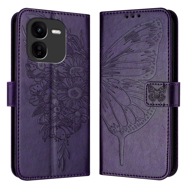 Embossed Butterfly Leather Phone Case, For vivo V30e 5G Global, For vivo iQOO Z9x, For vivo Y20/Y20a/Y20i/Y20s/Y20g/Y11s, For vivo iQOO Z9 / iQOO Z9 Turbo 5G, For vivo Y17s 4G Global / Y28 5G India, For vivo Y03 4G Global