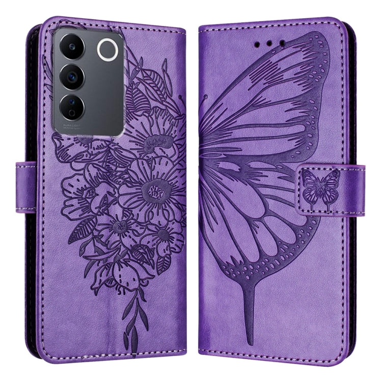 Embossed Butterfly Leather Phone Case, For vivo V27e 4G Global / T2 4G Global, For vivo Y35 4G/Y22 4G/Y22s 4G Global, For vivo Y55 5G Global / Y55s 2023 5G, For vivo Y33s 4G Global/Y21 2021/Y21s, For vivo Y76 5G, For vivo Y52s 5G / iQOO U3 / Y31s 5G