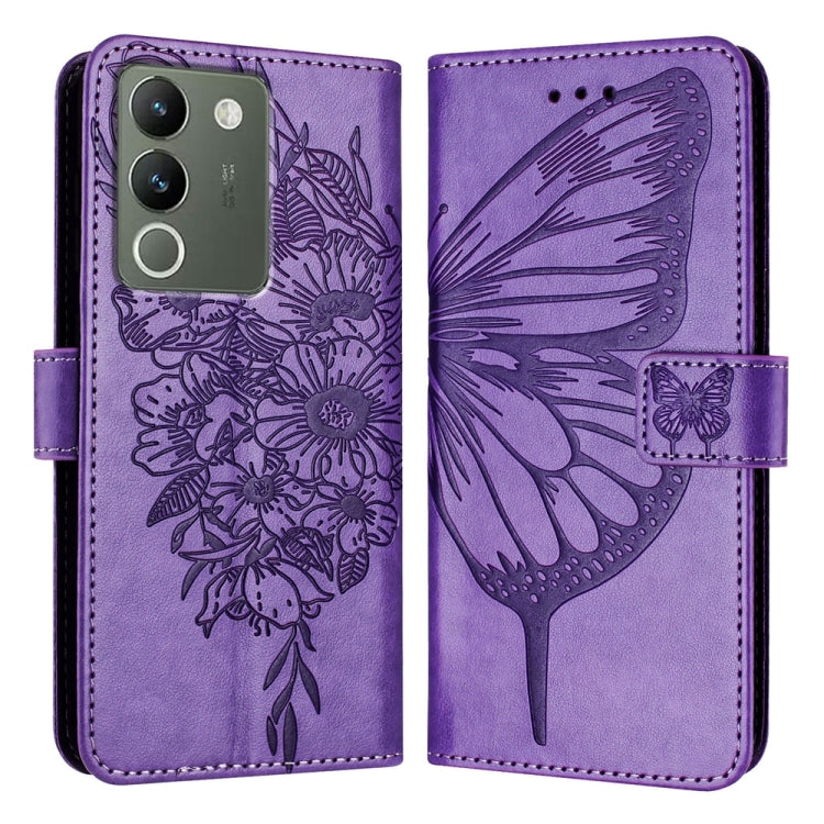 Embossed Butterfly Leather Phone Case, For vivo Y100 5G IDN / Y200e 5G Global, For vivo V30 5G/V30 Pro 5G Global, For vivo V29e 5G Global / Y200 5G Global, For vivo X100 Pro, For vivo X100, For vivo Y36 4G/Y36 5G Global/Y36 4G India