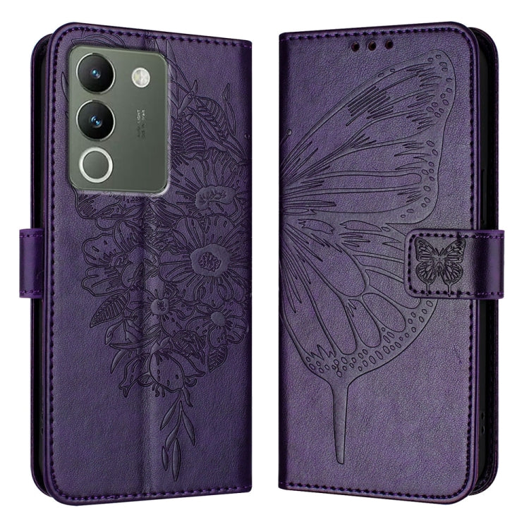 Embossed Butterfly Leather Phone Case, For vivo Y100 5G IDN / Y200e 5G Global, For vivo V30 5G/V30 Pro 5G Global, For vivo V29e 5G Global / Y200 5G Global, For vivo X100 Pro, For vivo X100, For vivo Y36 4G/Y36 5G Global/Y36 4G India