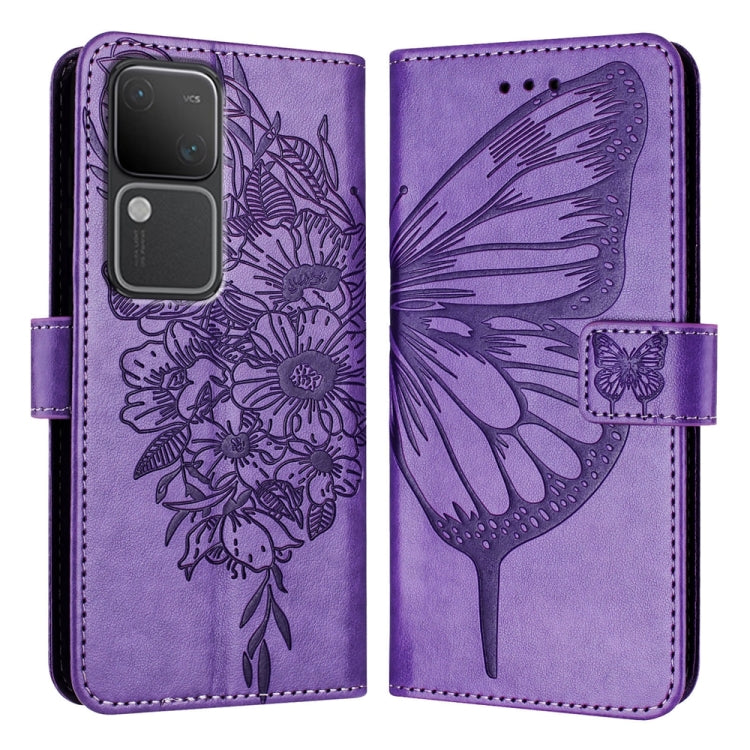 Embossed Butterfly Leather Phone Case, For vivo Y100 5G IDN / Y200e 5G Global, For vivo V30 5G/V30 Pro 5G Global, For vivo V29e 5G Global / Y200 5G Global, For vivo X100 Pro, For vivo X100, For vivo Y36 4G/Y36 5G Global/Y36 4G India