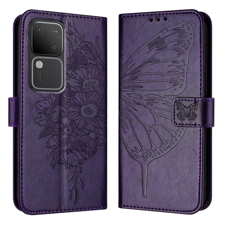 Embossed Butterfly Leather Phone Case, For vivo Y100 5G IDN / Y200e 5G Global, For vivo V30 5G/V30 Pro 5G Global, For vivo V29e 5G Global / Y200 5G Global, For vivo X100 Pro, For vivo X100, For vivo Y36 4G/Y36 5G Global/Y36 4G India