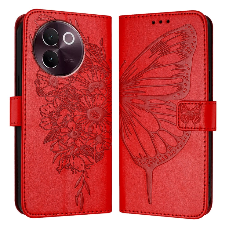 Embossed Butterfly Leather Phone Case, For vivo V30e 5G Global, For vivo iQOO Z9x, For vivo Y20/Y20a/Y20i/Y20s/Y20g/Y11s, For vivo iQOO Z9 / iQOO Z9 Turbo 5G, For vivo Y17s 4G Global / Y28 5G India, For vivo Y03 4G Global