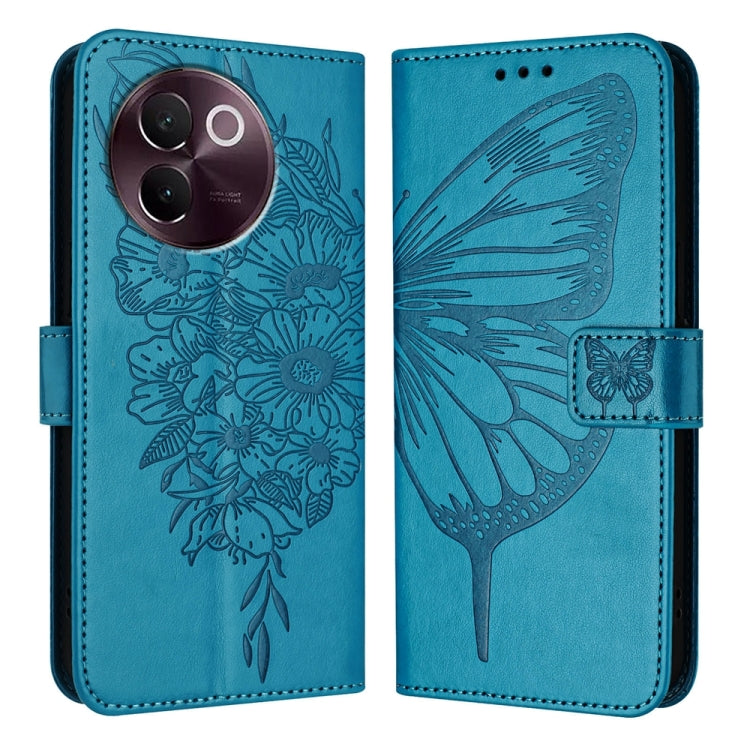 Embossed Butterfly Leather Phone Case, For vivo V30e 5G Global, For vivo iQOO Z9x, For vivo Y20/Y20a/Y20i/Y20s/Y20g/Y11s, For vivo iQOO Z9 / iQOO Z9 Turbo 5G, For vivo Y17s 4G Global / Y28 5G India, For vivo Y03 4G Global