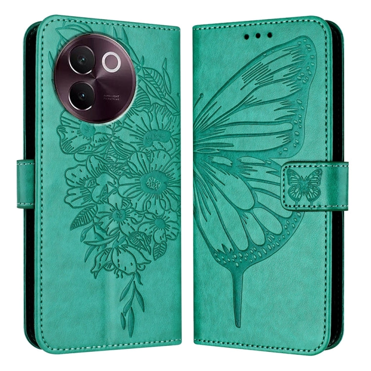 Embossed Butterfly Leather Phone Case, For vivo V30e 5G Global, For vivo iQOO Z9x, For vivo Y20/Y20a/Y20i/Y20s/Y20g/Y11s, For vivo iQOO Z9 / iQOO Z9 Turbo 5G, For vivo Y17s 4G Global / Y28 5G India, For vivo Y03 4G Global