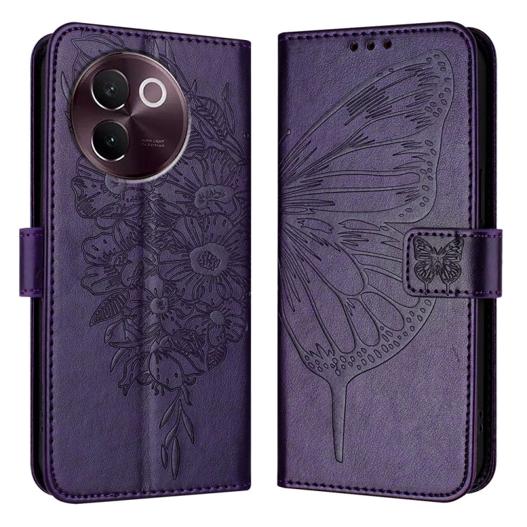 Embossed Butterfly Leather Phone Case, For vivo V30e 5G Global, For vivo iQOO Z9x, For vivo Y20/Y20a/Y20i/Y20s/Y20g/Y11s, For vivo iQOO Z9 / iQOO Z9 Turbo 5G, For vivo Y17s 4G Global / Y28 5G India, For vivo Y03 4G Global