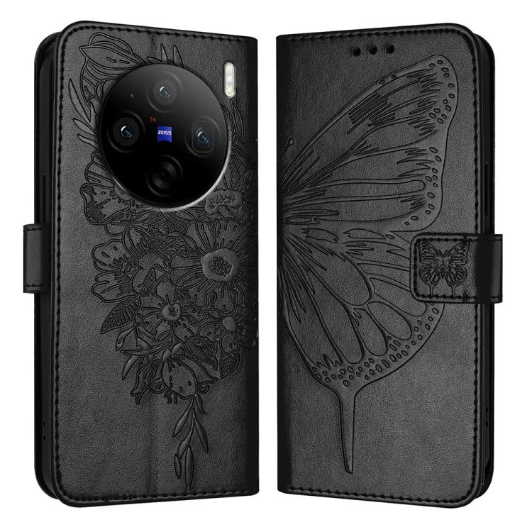 Embossed Butterfly Leather Phone Case, For vivo Y300, For vivo S19 Pro, For vivo S19, For vivo Y28 4G, For vivo X100s 5G, For vivo Y38 5G