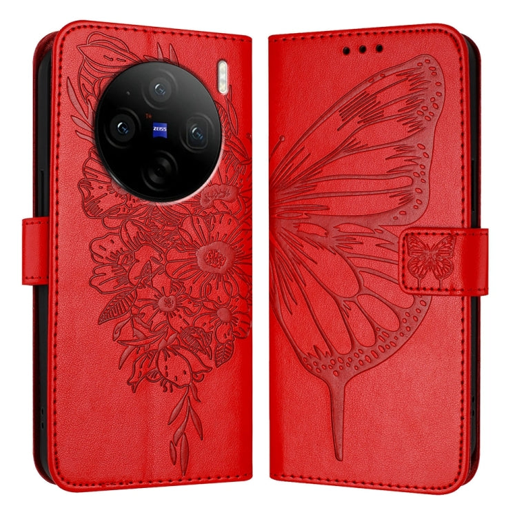 Embossed Butterfly Leather Phone Case, For vivo Y300, For vivo S19 Pro, For vivo S19, For vivo Y28 4G, For vivo X100s 5G, For vivo Y38 5G