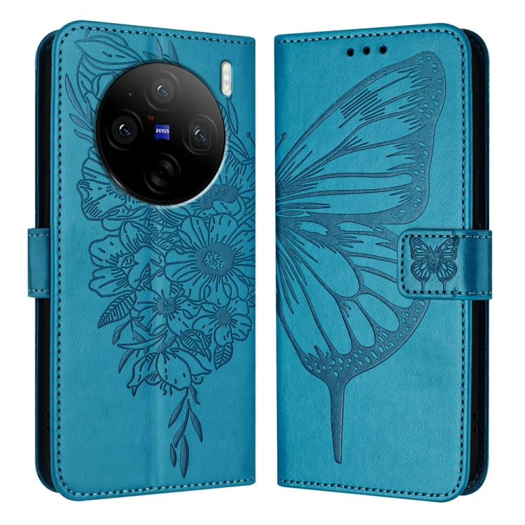 Embossed Butterfly Leather Phone Case, For vivo Y300, For vivo S19 Pro, For vivo S19, For vivo Y28 4G, For vivo X100s 5G, For vivo Y38 5G