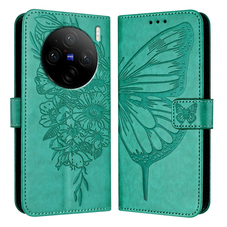 Embossed Butterfly Leather Phone Case, For vivo Y300, For vivo S19 Pro, For vivo S19, For vivo Y28 4G, For vivo X100s 5G, For vivo Y38 5G