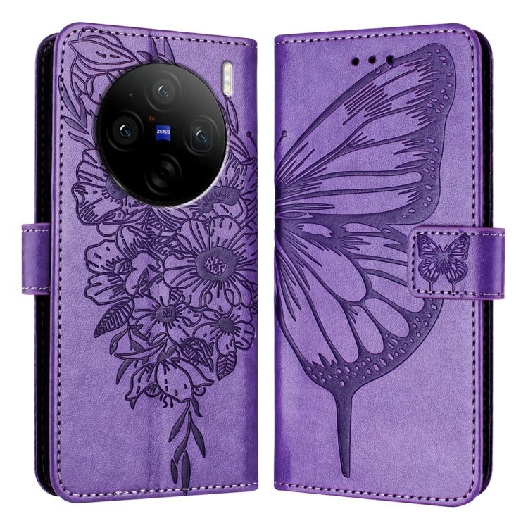 Embossed Butterfly Leather Phone Case, For vivo Y300, For vivo S19 Pro, For vivo S19, For vivo Y28 4G, For vivo X100s 5G, For vivo Y38 5G