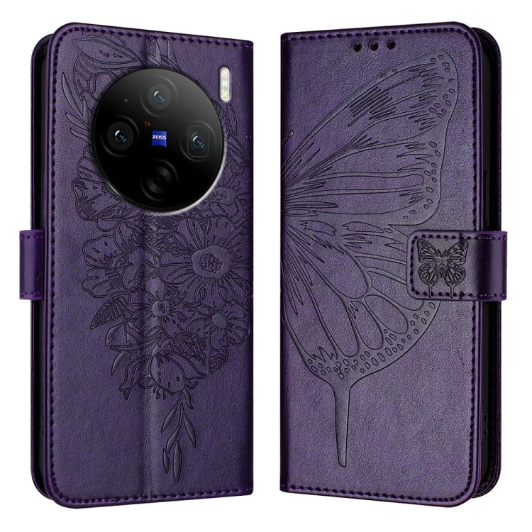 Embossed Butterfly Leather Phone Case, For vivo Y300, For vivo S19 Pro, For vivo S19, For vivo Y28 4G, For vivo X100s 5G, For vivo Y38 5G
