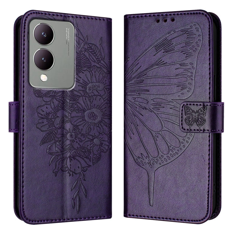 Embossed Butterfly Leather Phone Case, For vivo V30e 5G Global, For vivo iQOO Z9x, For vivo Y20/Y20a/Y20i/Y20s/Y20g/Y11s, For vivo iQOO Z9 / iQOO Z9 Turbo 5G, For vivo Y17s 4G Global / Y28 5G India, For vivo Y03 4G Global