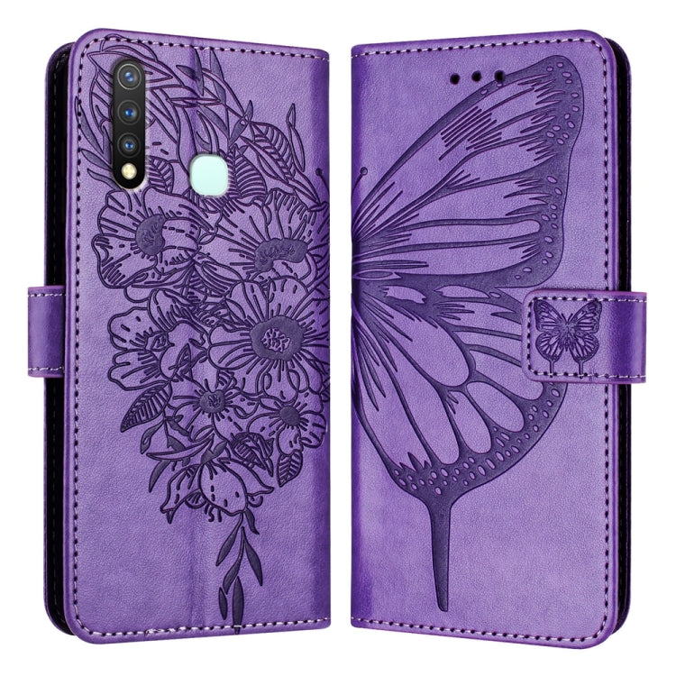 Embossed Butterfly Leather Phone Case, For vivo Y70s, For vivo Y30 4G Global, For vivo Y19/Y5s/U3/U20/Z5i, For vivo Y27 4G Global