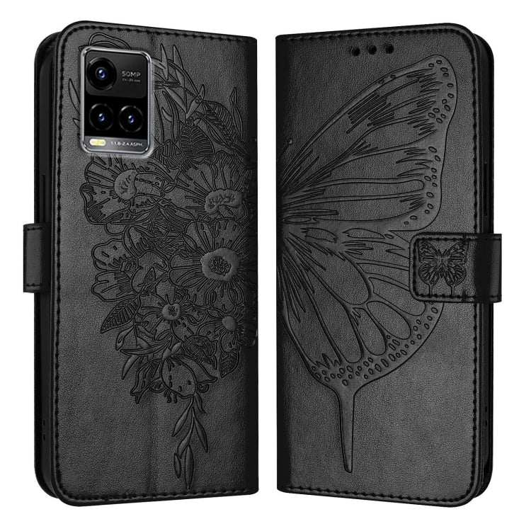 Embossed Butterfly Leather Phone Case, For vivo V27e 4G Global / T2 4G Global, For vivo Y35 4G/Y22 4G/Y22s 4G Global, For vivo Y55 5G Global / Y55s 2023 5G, For vivo Y33s 4G Global/Y21 2021/Y21s, For vivo Y76 5G, For vivo Y52s 5G / iQOO U3 / Y31s 5G