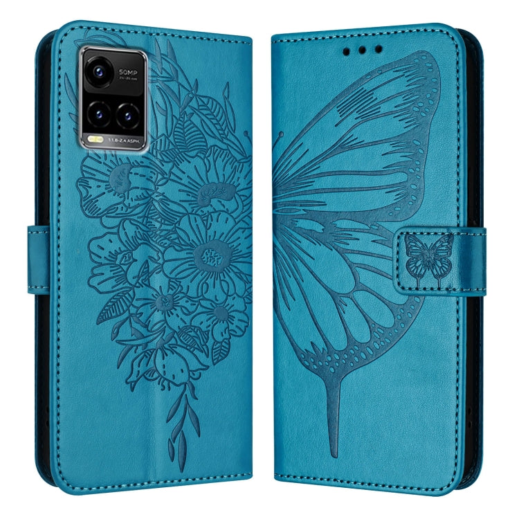 Embossed Butterfly Leather Phone Case, For vivo V27e 4G Global / T2 4G Global, For vivo Y35 4G/Y22 4G/Y22s 4G Global, For vivo Y55 5G Global / Y55s 2023 5G, For vivo Y33s 4G Global/Y21 2021/Y21s, For vivo Y76 5G, For vivo Y52s 5G / iQOO U3 / Y31s 5G